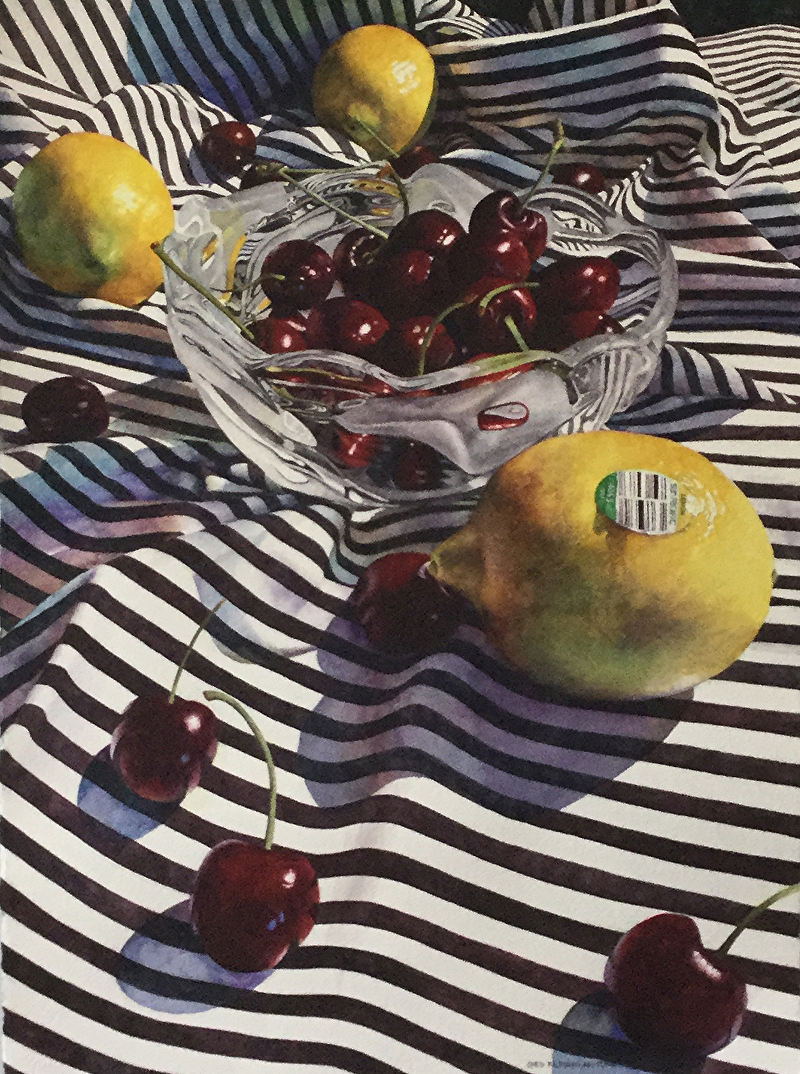 artwork of fruit on blanket